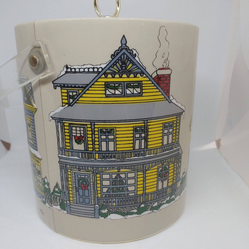 Vtg Cera Christmas Home Ice Bucket